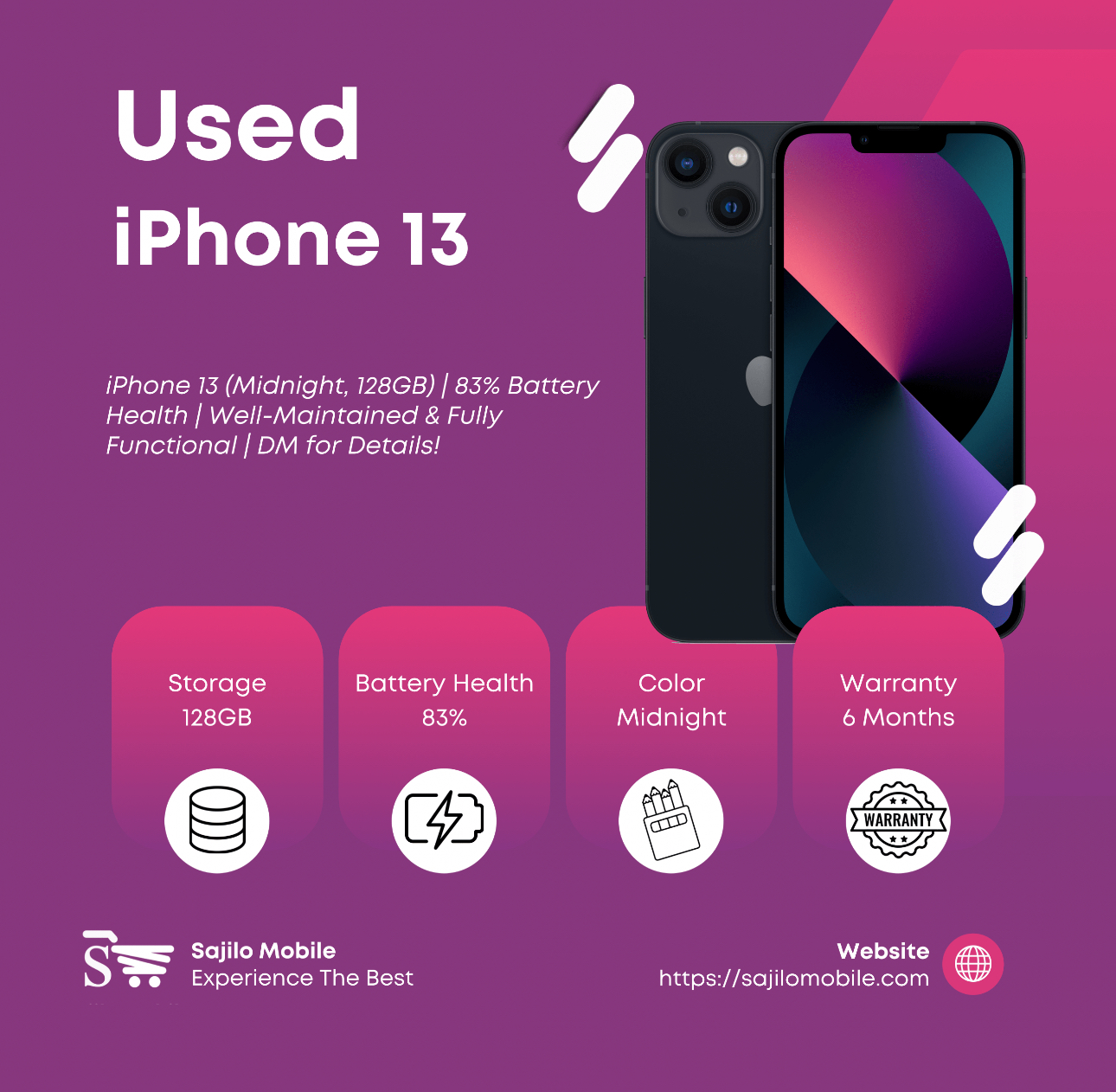  Used iPhone 13 - Black